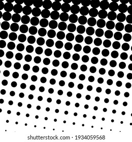 Black halftone background with Black polka dots. Halftone pattern. Vector illustration.