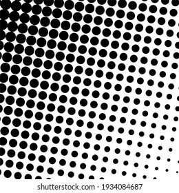 Black halftone background with Black polka dots. Halftone pattern. Vector illustration.