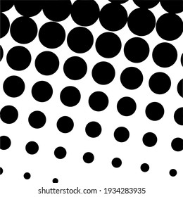 Fondo negro de medio tono con puntos de polka negro. Patrón de semitono. Patrón de textura de fondo de fondo de semitono limpio y moderno. Ilustración vectorial.