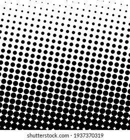 Black halftone background with Black polka dots. Halftone pattern. Vector illustration.