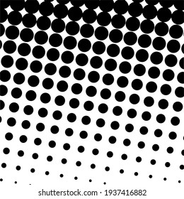Fondo negro de medio tono con puntos de polka negro. Patrón de semitono. Patrón de textura de fondo de fondo de semitono limpio y moderno. Ilustración vectorial.