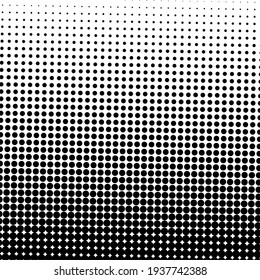 Fondo negro de medio tono con puntos de polka negro. Patrón de semitono. Patrón de textura de fondo de fondo de semitono limpio y moderno. Ilustración vectorial.