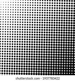 Fondo negro de medio tono con puntos de polka negro. Patrón de semitono. Patrón de textura de fondo de fondo de semitono limpio y moderno. Ilustración vectorial.