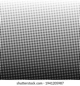 Fondo negro de medio tono con puntos de polka negro. Patrón de semitono. Patrón de textura de fondo de fondo de semitono limpio y moderno. Ilustración vectorial.