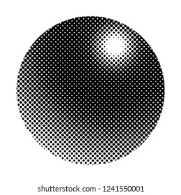 Black halftone badge on white background vector