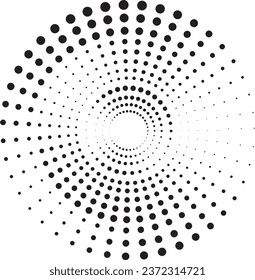 Black Halftone Circle Decorative Element