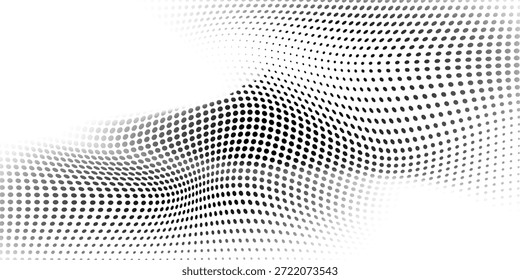 Círculo de semitono negro sobre fondo abstracto blanco. Comic dots pop art diseño moderno. Malla con presentación de puntos. Ilustración vectorial dots. edición eps10