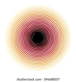 Black halftone circle pattern useful as abstract sound vibration. Vector illustration