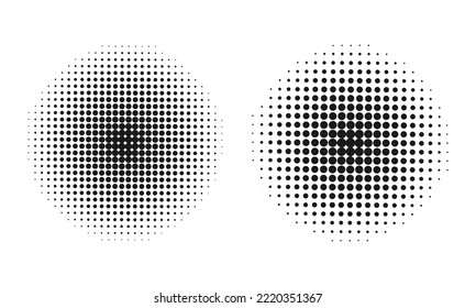 Black halftone circles, Halftone dot pattern