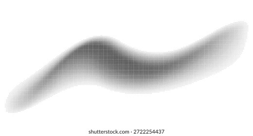 Black halftone curved dotted background. Banner with space for text. Vector illustration.