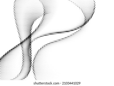 Black halftone curved dotted lines. Vector illustration.