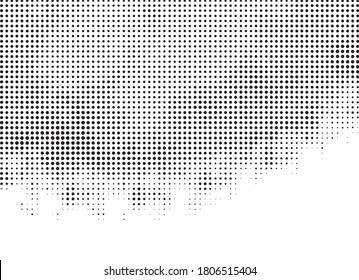 Diseño de textura vectorial de fondo con puntos de semitono negro.