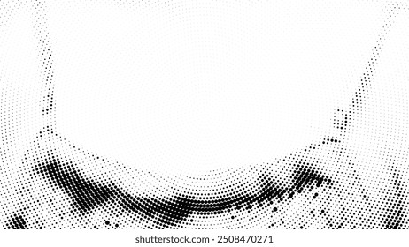 Ilustración de ojos estilizados de semitono intrincadamente detallados en blanco y negro de alto contraste con textura punteada, perfecto para los amantes del arte moderno, minimalista y Abstractas