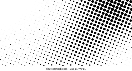 Schwarze Rasterpunkte auf weißem Hintergrund. Leeres Layout im Comic-Pop-Art-Stil.Designvorlagen für Comic-Bücher, Präsentationen, Verkäufe oder Web-Banner.