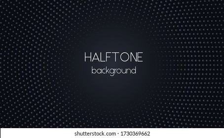 Medio tono negro salpicado de fondo abstracto. Vector de moda círculo mínimo de fondo de puntos para afiches, banners, presentaciones