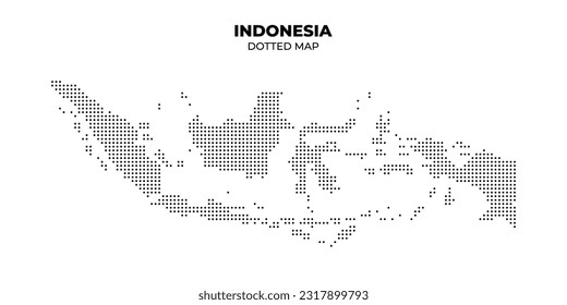 black halftone dotted indonesia map illustration vector