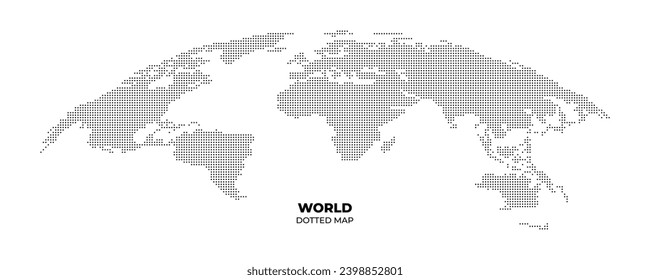 black halftone dotted world map illustration vector