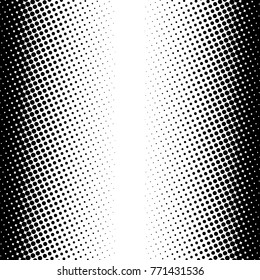 Black halftone effect on a white background. Halftone dots pattern. Side position. Vector illustration