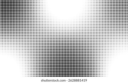 Black halftone gradient background with abstract dot pattern in monochrome style, versatile for posters, retro comic design, vintage textures, pop art, layout or print decoration