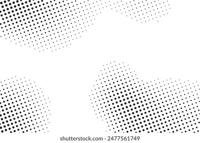 Black halftone gradient dot patterns background