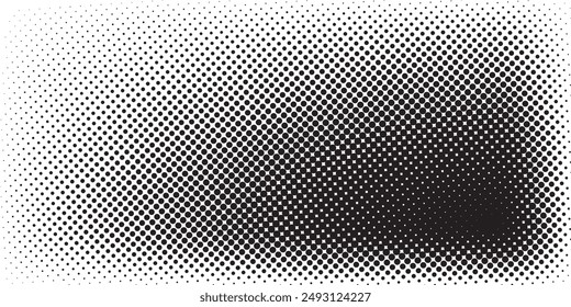 Black halftone gradient dot patterns background. vector