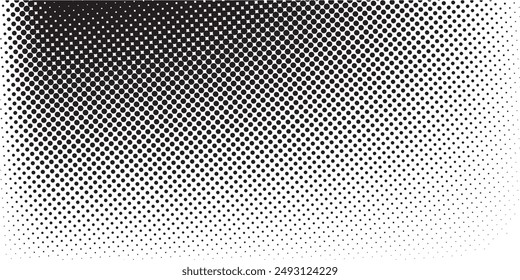 Black halftone gradient dot patterns background. vector