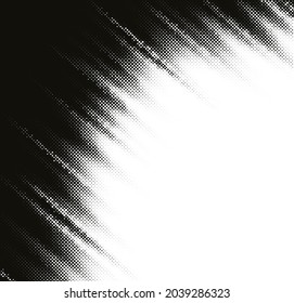Black halftone gradient dotted background. Vector illustration.