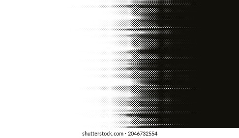 Fondo punteado del degradado negro de medio tono. Espacio para texto. Ilustración vectorial.