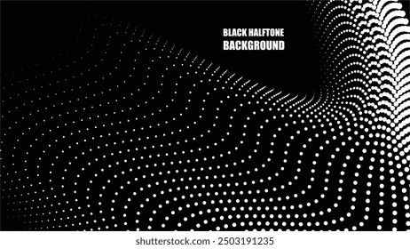 Imagen de Vector de fondo abstracto de patrón de semitono negro