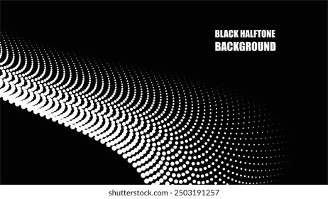 Black halftone pattern abstract background vector image