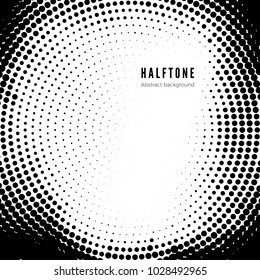 Black halftone pattern on white background. Halftone texture. Vector illustration