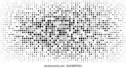 Padrão de meio-tom preto em fundo branco. Plano de fundo de meio-tom linear. Ilustração vetorial isolada no plano de fundo branco. vetor