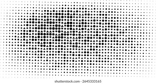 Black halftone pattern on white background. Linear halftone background. Vector illustration isolated on white background. vector