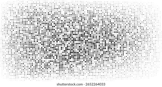 Padrão de meio-tom preto em fundo branco. Plano de fundo de meio-tom linear. Ilustração vetorial isolada no plano de fundo branco. vetor