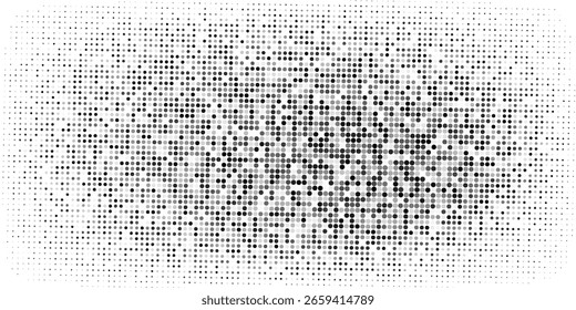 Patrón de semitono negro sobre fondo blanco. Fondo de semitono lineal. Ilustración vectorial aislada sobre fondo blanco. Vector