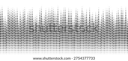 Black halftone pattern for screen blending mode.  Waveform pattern for music, dictaphone, podcast, voice message, or social media background. vector sound wave dotted graphic.