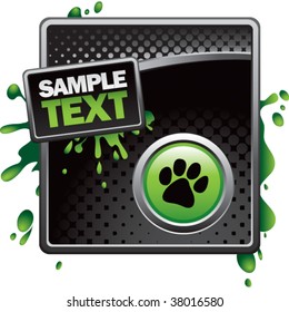 black halftone paw print advertisement