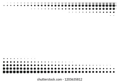 Black halftone polka dot pattern frame art design abstract background vector