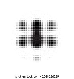 Black Halftone Retro. Vector Retro. Abstract Shape. Texture Background. Dot Retro. Circle Logo. Gradient Shape. Round Logo. Effect Half.