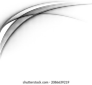 Black halftone rounded dotted background. Border and space for text. Vector illustration.