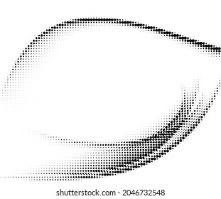 Black halftone rounded dotted lines. Vector illustration.