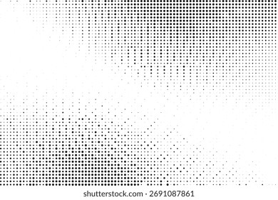 Textura de semitono negro con desvanecimiento de luz central, creando enfoque y profundidad de degradado, fondo de puntos abstracto mínimo para la composición de diseño