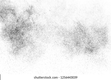 Black Halftone Texture On White Background. Modern Dotted Futuristic Backdrop. Fade Noise Overlay. Digitally Generated Image. Pop Art Style. Vector Illustration, Eps 10.