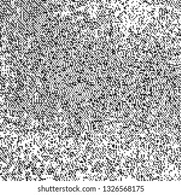 Black Halftone Texture On White Background. Braille Code Imitation Pattern. Modern Dotted Futuristic Backdrop. Fade Noise Overlay. Vector Illustration, Eps 10.