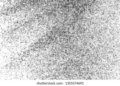 Black Halftone Texture On White Background. Modern Dotted Futuristic Backdrop. Fade Noise Overlay. Digitally Generated Image. Pop Art Style. Vector Illustration, Eps 10.