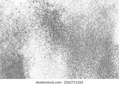 Black Halftone Texture On White Background. Modern Dotted Futuristic Backdrop. Fade Noise Overlay. Digitally Generated Image. Pop Art Style. Vector Illustration, Eps 10.