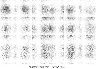 Black Halftone Texture On White Background. Modern Dotted Futuristic Backdrop. Fade Noise Overlay. Digitally Generated Image. Pop Art Style. Vector Illustration, Eps 10.