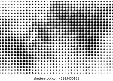 Textura De Medio Tono Negro Sobre Fondo Blanco. El Marco Futurista Moderno. Sobrecarga de ruido anticuado. Imagen Generada Digitalmente. Estilo Pop Art. Ilustración De Vectores, Eps 10.