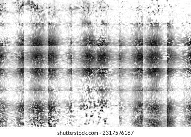 Textura De Medio Tono Negro Sobre Fondo Blanco. El Marco Futurista Moderno. Sobrecarga de ruido anticuado. Imagen Generada Digitalmente. Estilo Pop Art. Ilustración De Vectores, Eps 10.