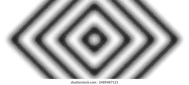 Black halftone vector art background with black dots on white. Monochrome abstract modern design. Futuristic retro illustration for cover design, poster, banner, flyer and cards.